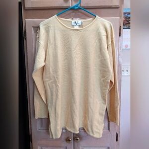 Verrazano Cashmere Sweater Size Small Butter Yellow 100% Cashmere